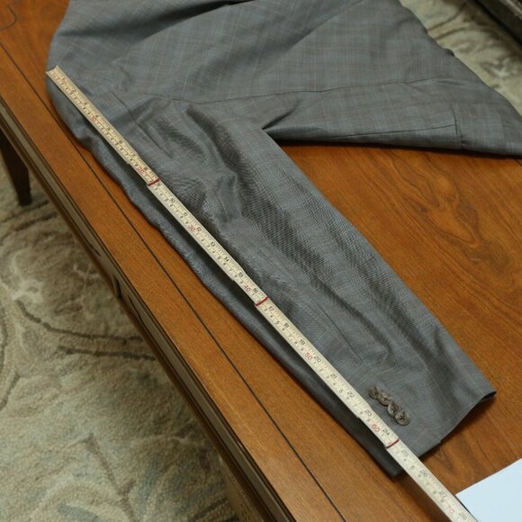 Samuelsohn x Loro Piana Super 150s Wool Blazer 44L Gray Plaid Italy - Picture 14 of 15